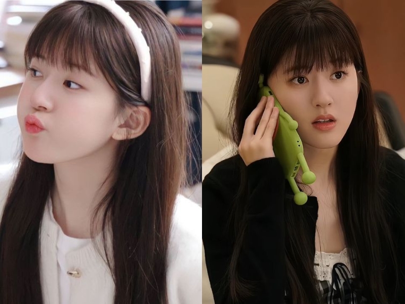 Tóc dài thẳng mái bằng với băng đô