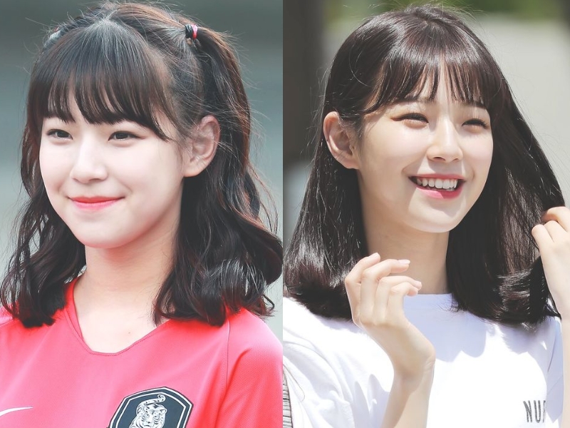 tóc mang vai mái bằng uốn xoăn hoặc duỗi cúp tạo kiểu