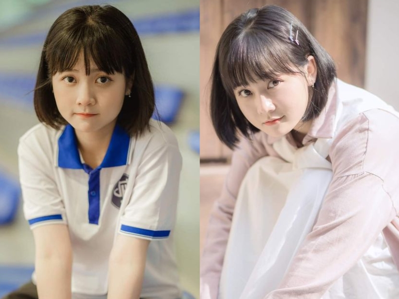 Tóc mái bằng kết hợp với tóc ngắn