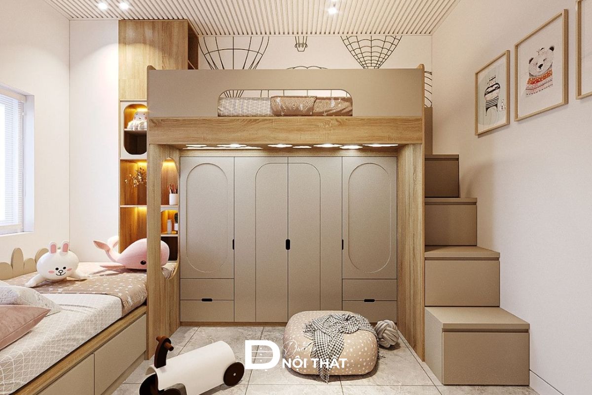 Mẫu phòng ngủ bé gái 15 tuổi tối giản, sử dụng nội thất thông minh (Nguồn: Tham khảo)