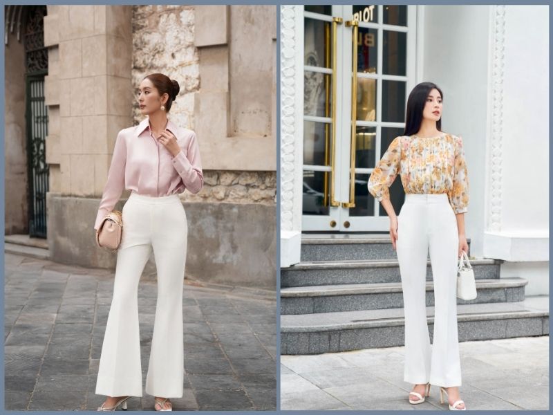 quần trắng phối áo màu gì nữ