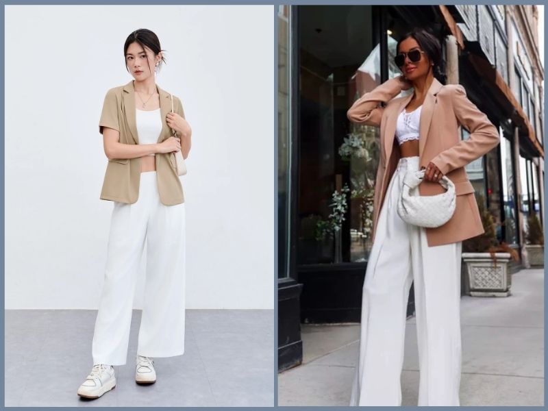 quần màu trắng phối áo màu gì nữ