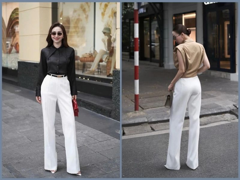 phối đồ với quần trắng nữ