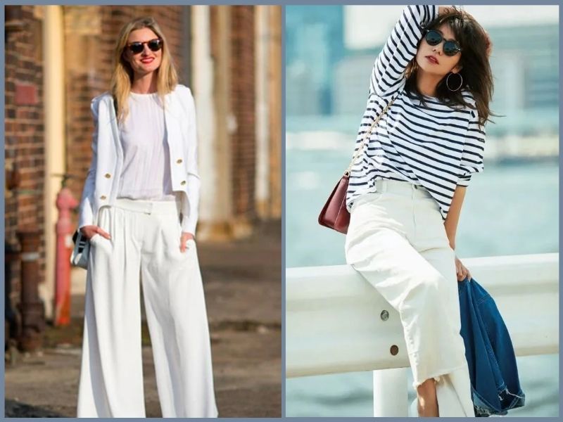cách phối đồ với quần trắng nữ