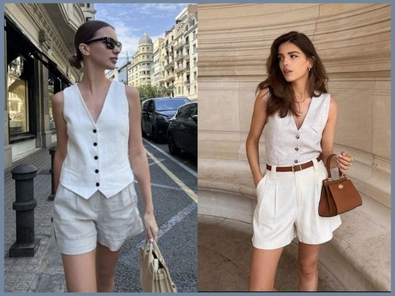 phối đồ với quần trắng nữ