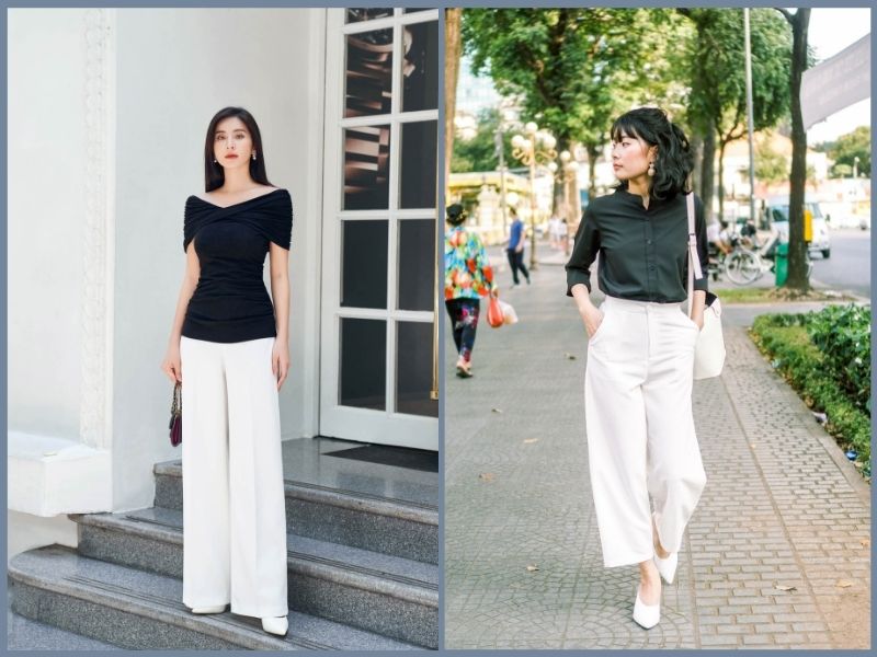 Quần trắng phối với áo màu gì nữ đẹp