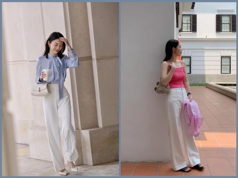 quần trắng kết hợp áo màu gì nữ