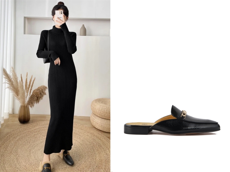 cách mặc váy len body đẹp