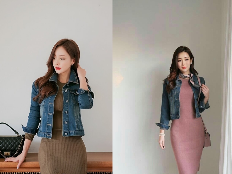 mix đồ với váy len body