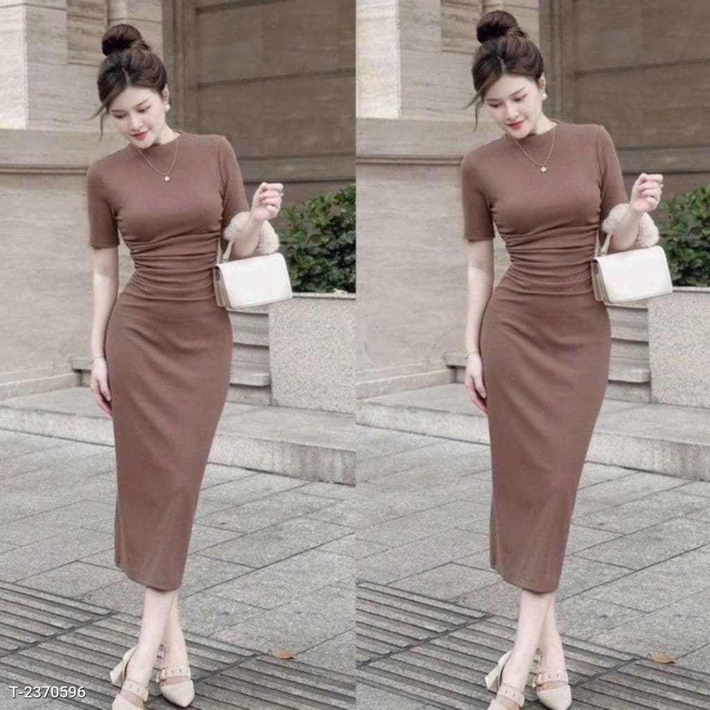 Chọn Chất Liệu Đầm Thun Body Dài Qua Gối