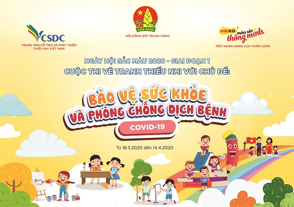 Hàng trăm học sinh cùng vẽ tranh kêu gọi cộng đồng bảo vệ sức khỏe và phòng dịch Covid-19