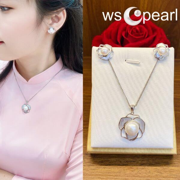 Dây chuyền ngọc trai mặc áo dài