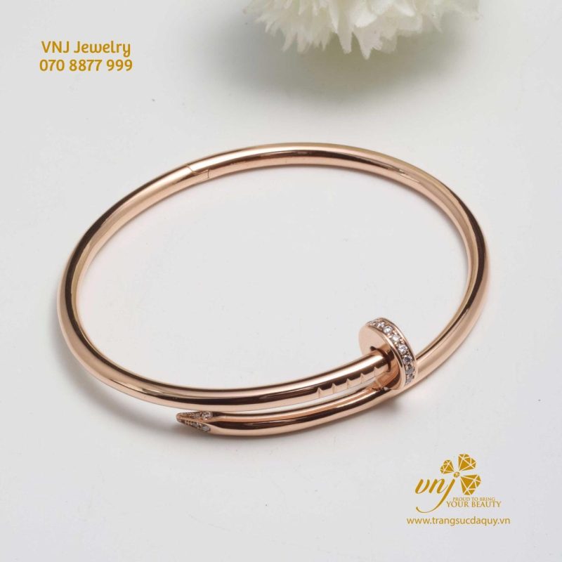 Vòng Tay Đinh Kim Cương Vàng Hồng 18K  LTD5
