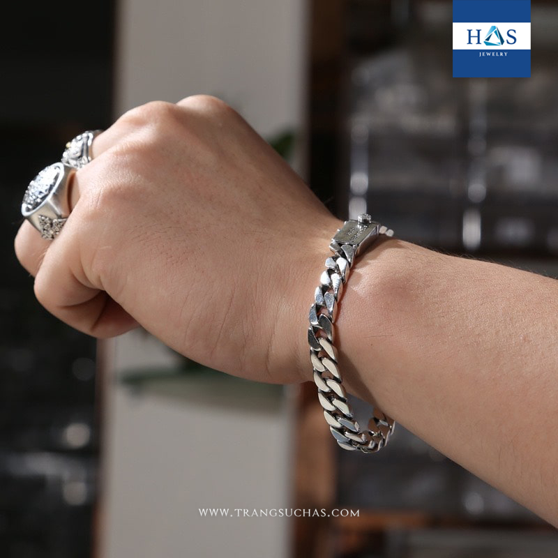 lắc tay nam saint laurent has silver