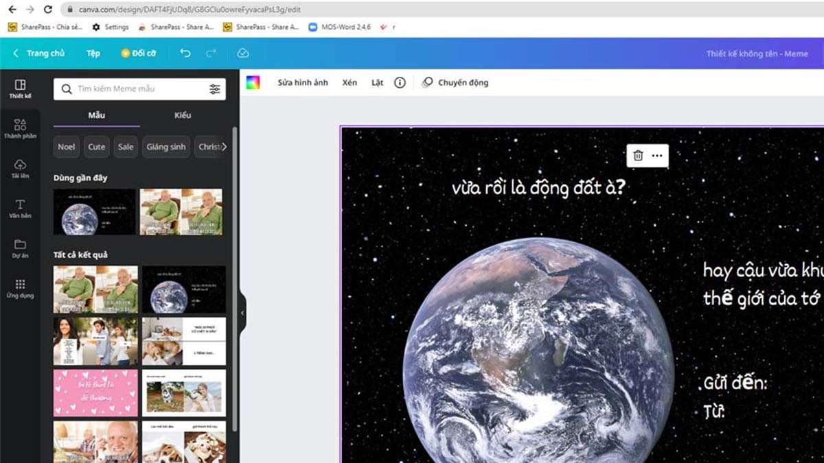 Các thao tác để tạo meme trên Canva đơn giản