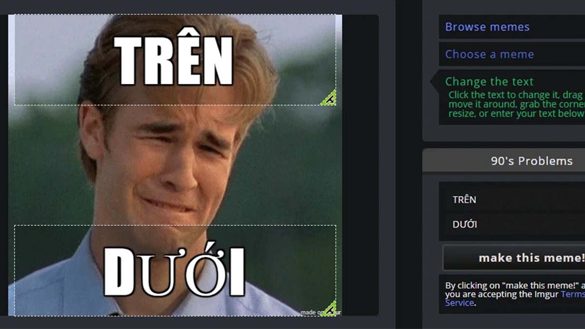 Imgur công cụ tạo meme cực đơn giản