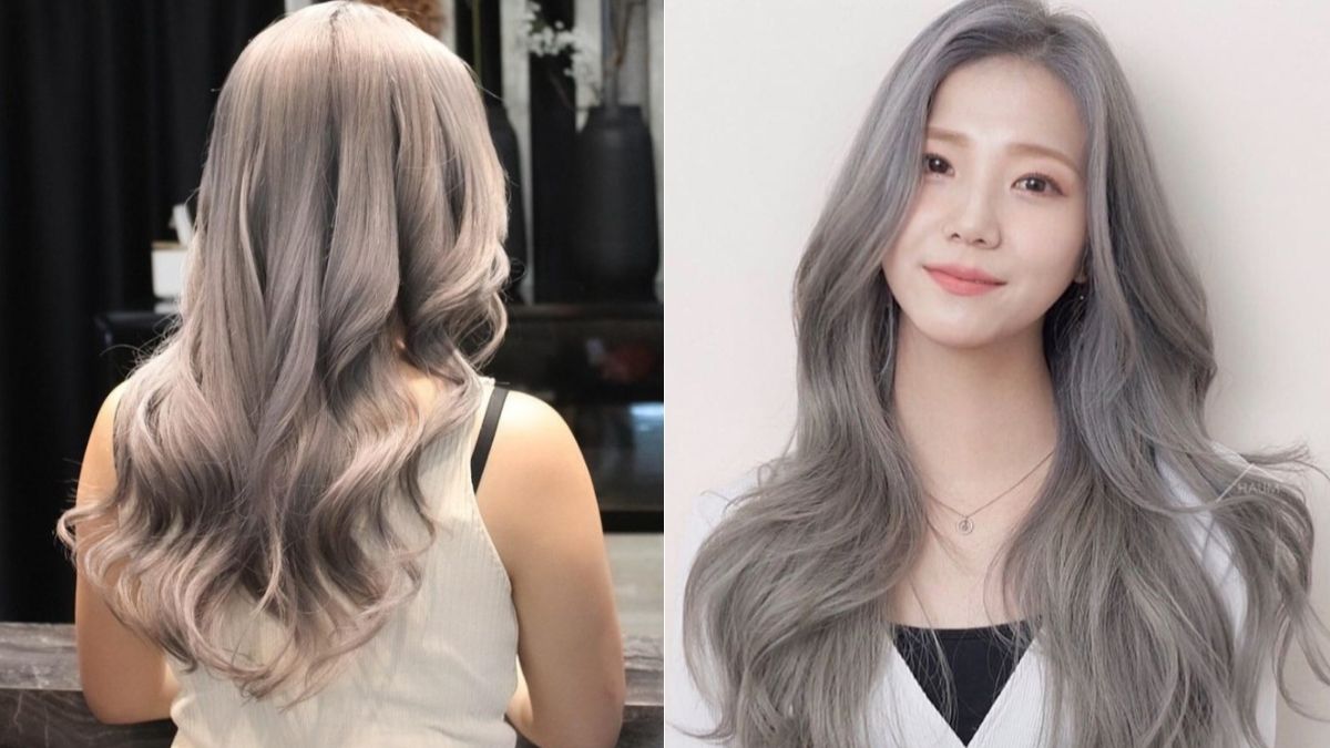 Tóc nhuộm nâu xám lạnh dễ dàng phối đồ