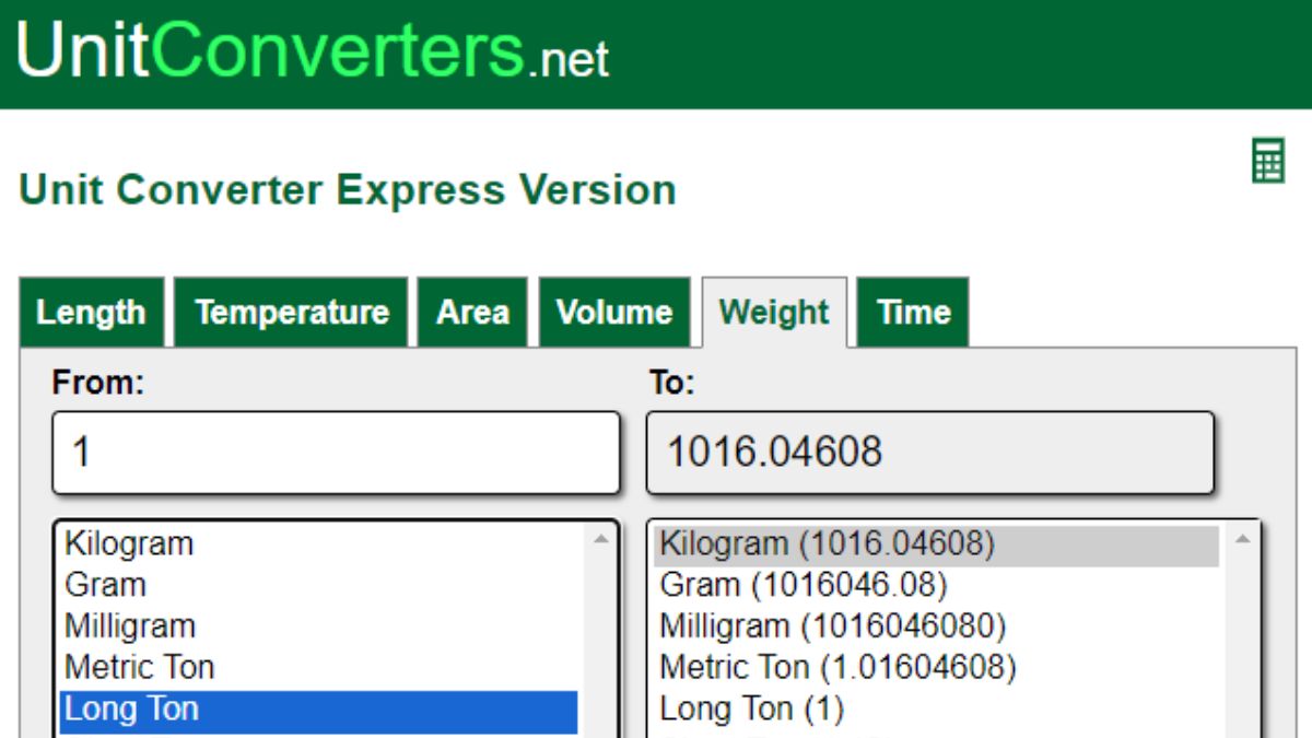 Quy đổi 1 tấn bằng bao nhiêu kg bằng phần mềm bước 2,3,4,5