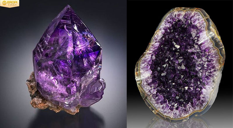 Sắc tím đầy mê hoặc của đá Amethyst.