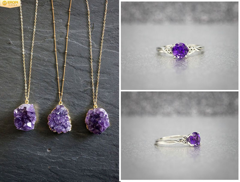Trang sức từ đá thạch anh tím rất được ưa thích.