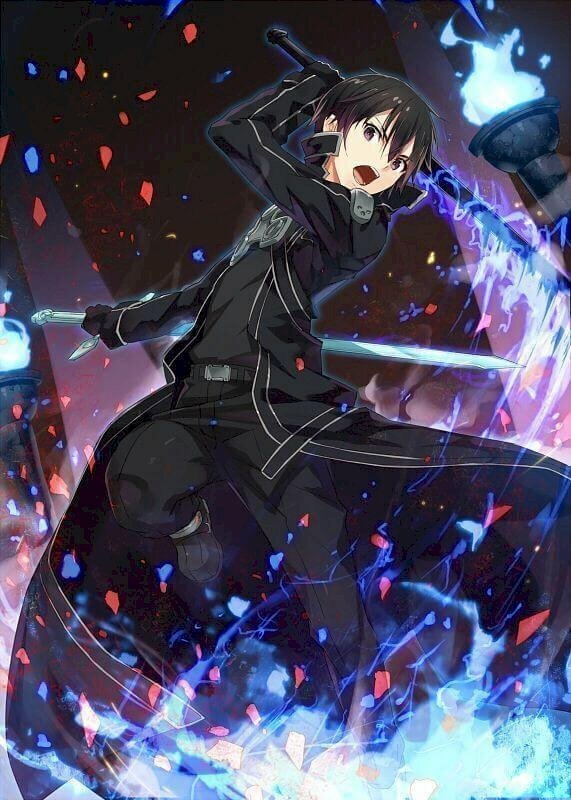 Hình nền điện thoại ảnh Kirito ngầu khi đang chiến đấu