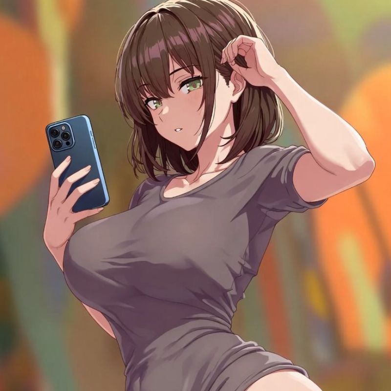 cô gái sexy đang bấm điện thoại