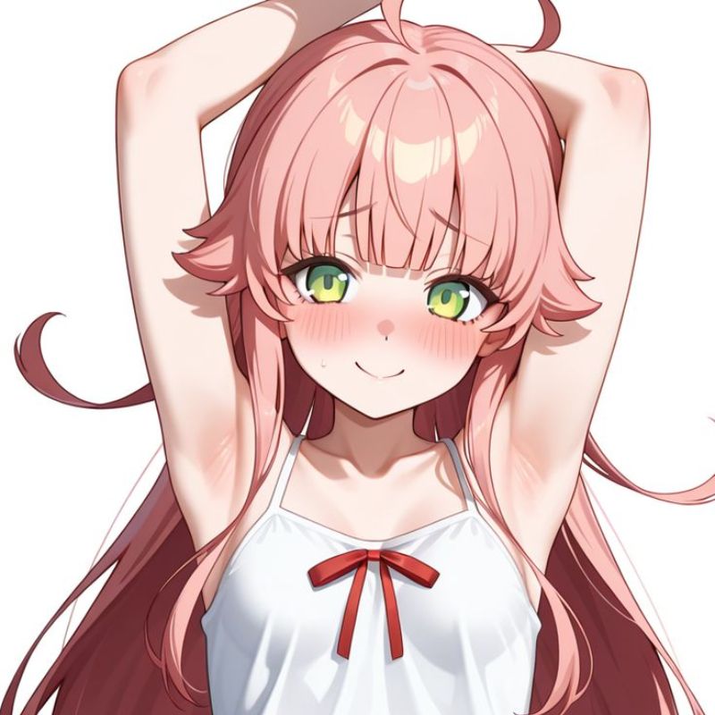 cô bé tóc hồng dễ thương