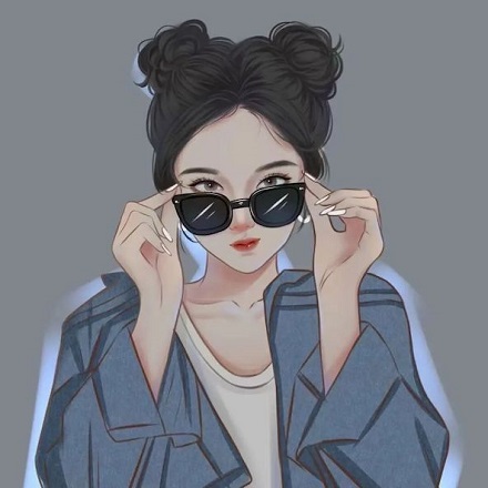 Ảnh avatar anime nữ cô gái đeo kính đen phong cách