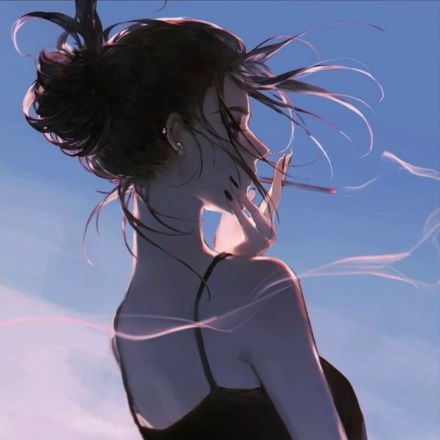 hình ảnh hút thuốc ngầu anime nữ