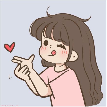 Ảnh avatar đôi cute bắn tim