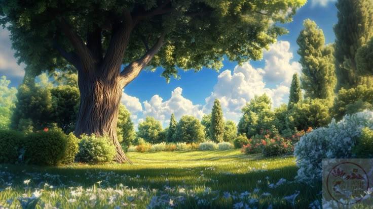 Ngắm nhìn tranh vẽ với tán lá mở ra cảm giác an yên và nhẹ nhõm