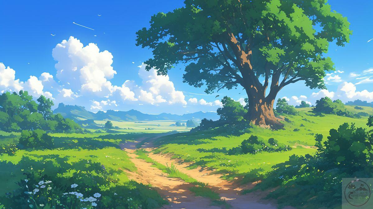 Trong anime, bóng mát hiền hòa khiến tâm trí dễ dàng tìm thấy bình yên