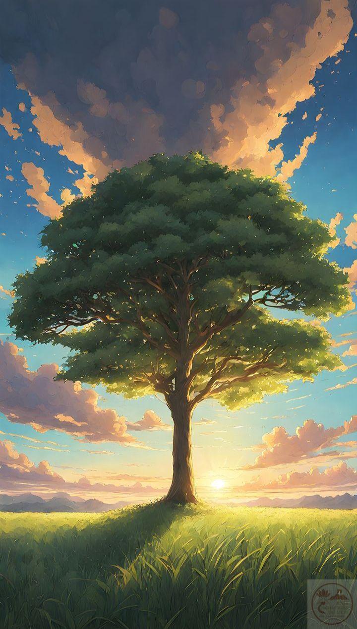 Bầu không khí tĩnh lặng toát ra từ chi tiết lá vẽ mềm mại và thanh thoát