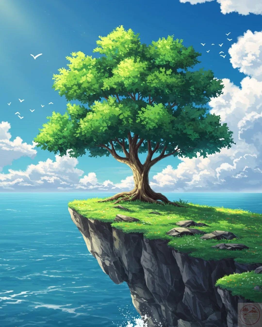 Cảm giác thư thái len lỏi khi nhìn vào khoảng lặng phủ xanh trong anime