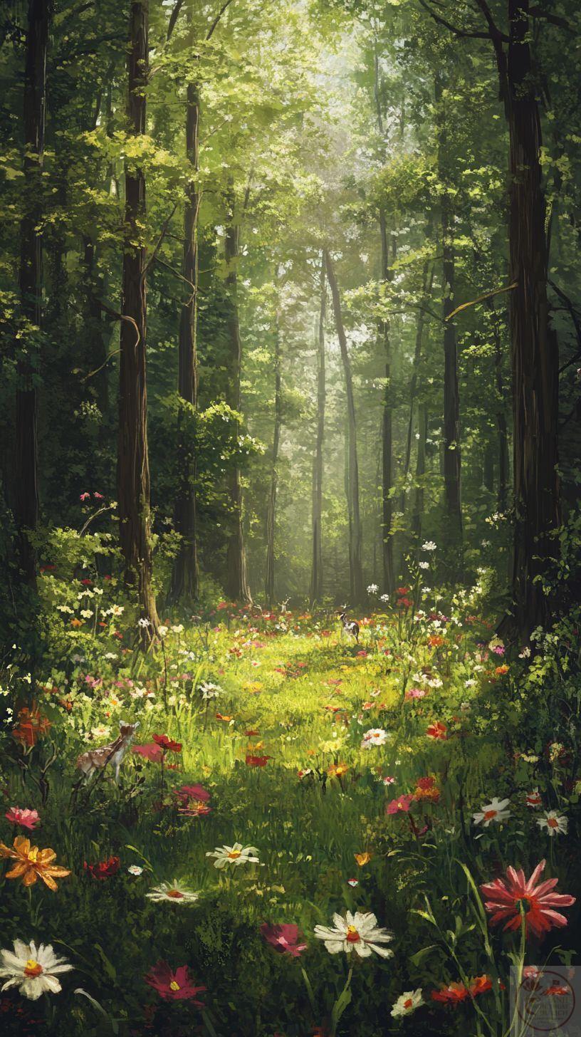 Không gian rừng cây mở ra cảm giác thư giãn và một sự bình thản