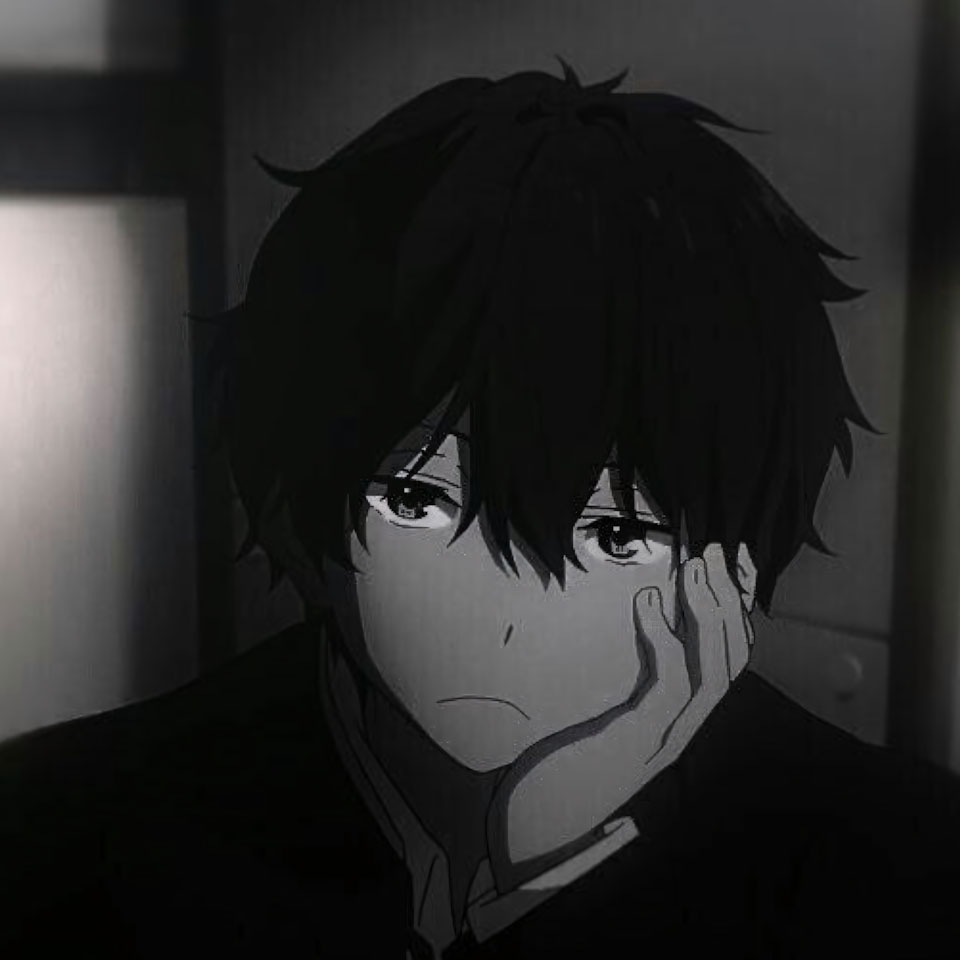 avatar anh anime nam buon den trang 960px 960px avatar 22