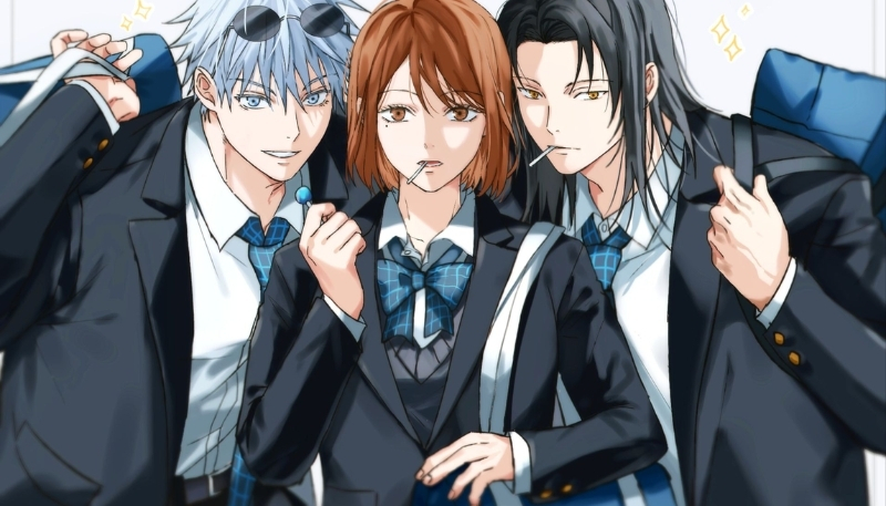 Wallpaper Gojo cùng bạn bè hài hước dí dỏm cho PC