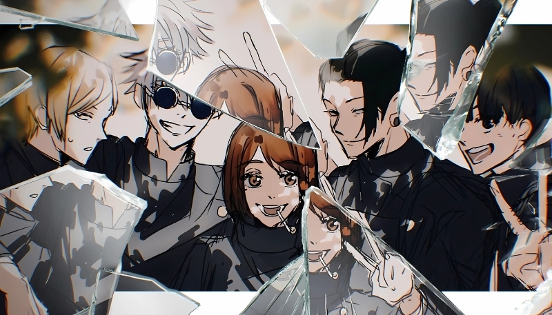 Tấm nền Gojo cùng bạn bè ngọt ngào vui nhộn cho máy tính