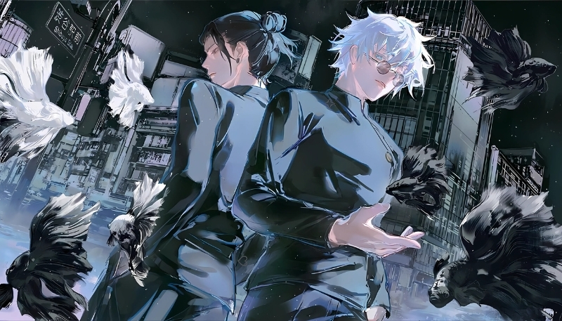 Ảnh Gojo và đồng đội vui nhộn dễ thương cho máy tính