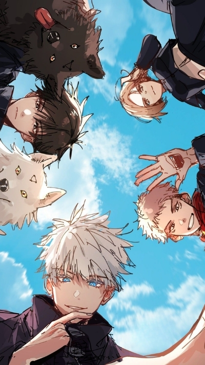 Ảnh nền Gojo và học trò dễ thương đáng yêu cho smartphone