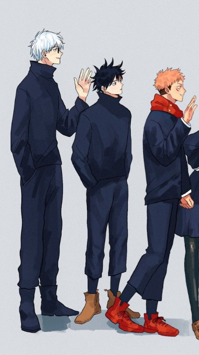 Hình trang trí Gojo với học sinh đáng yêu rạng rỡ cho điện thoại