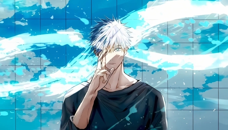 Hình trang trí Gojo băng lạnh siêu ngầu cho desktop