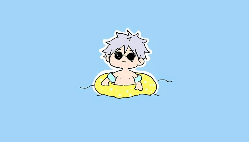 Ảnh bìa Gojo đáng yêu ngộ nghĩnh siêu cute cho PC