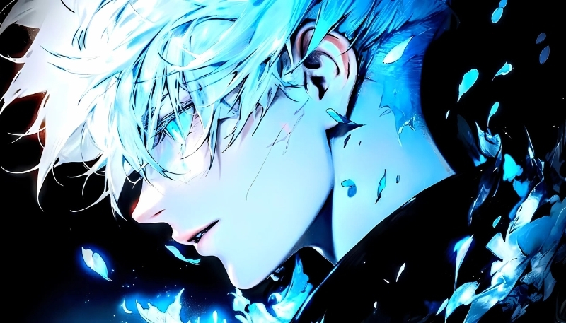 Wallpaper Gojo 4K với hoa xinh xắn