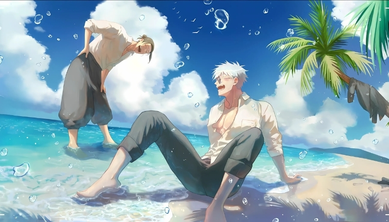 Phông nền Gojo lầy lội vui tươi cực dễ thương cho desktop