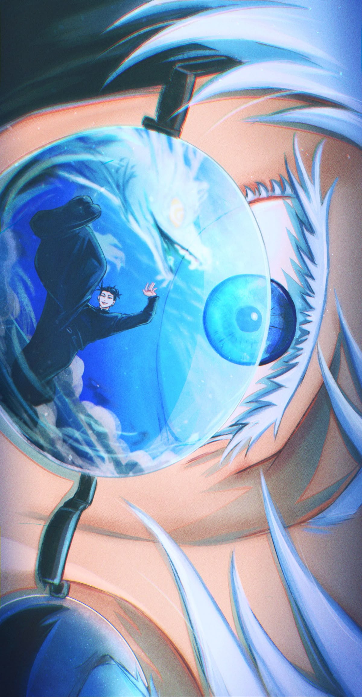 Dù là ảnh mờ, Gojo vẫn rõ ràng hơn tất cả