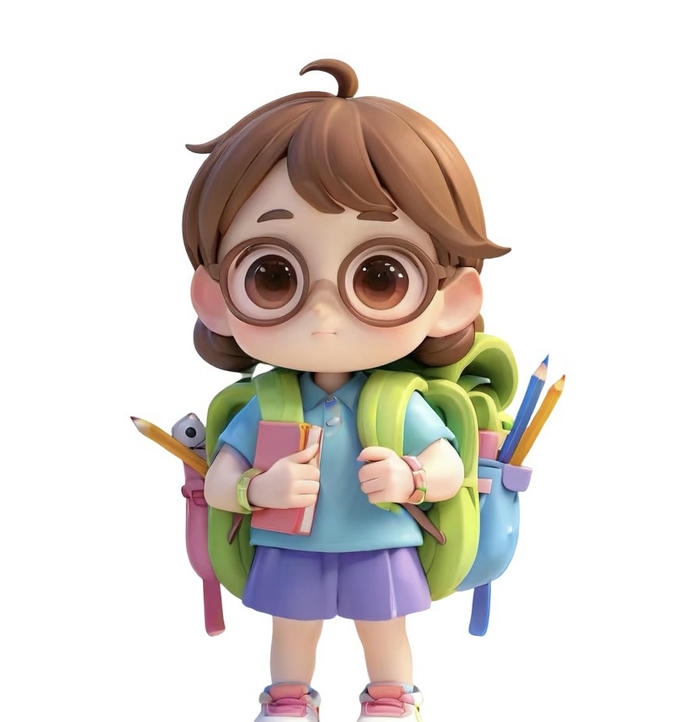 chibi học sinh viết bài