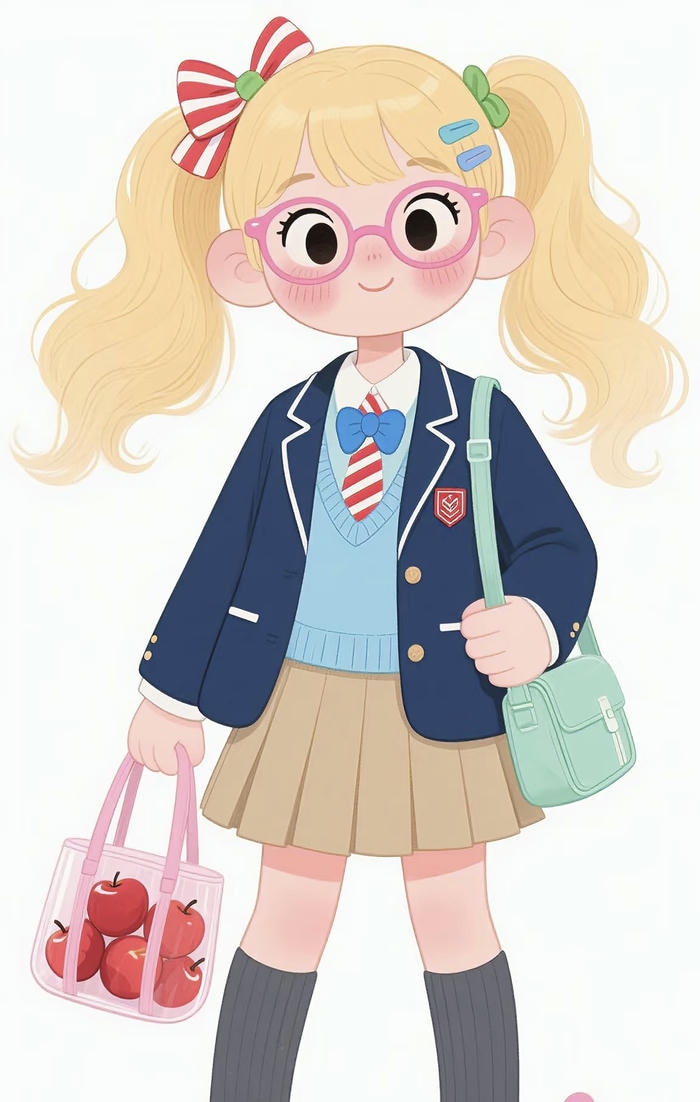 học sinh chibi đi học