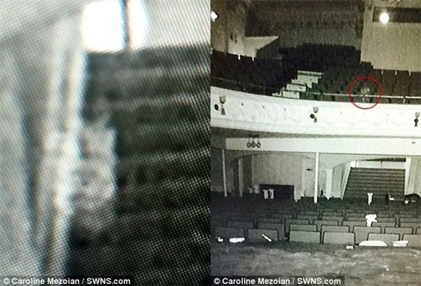 Ảnh hồng ngoại chụp tại nhà hát vào tháng trước cho thấy một cái bóng trắng mặc đầm ngủ, đứng ở khán đài.