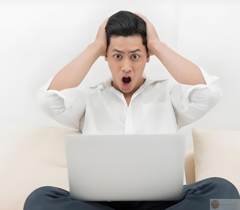 Chàng trai ôm đầu ngạc nhiên